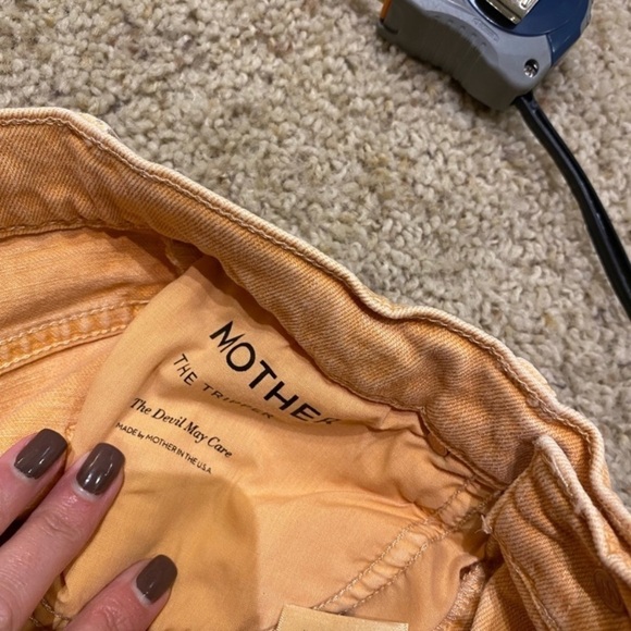 Mother Women’s The Tripper Straight Jeans Peach Size 24 Cropped High Rise - Picture 9 of 11